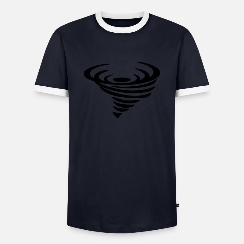 tornado - Männer Kontrast-T-Shirt - Navy/Weiß 