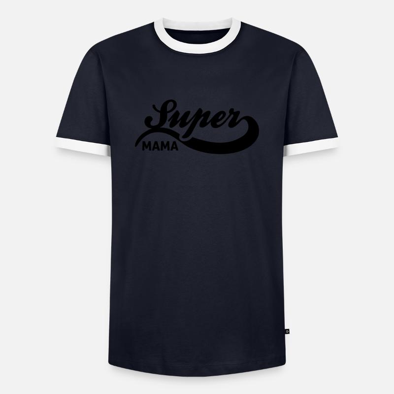 mama - Männer Kontrast-T-Shirt - Navy/Weiß 