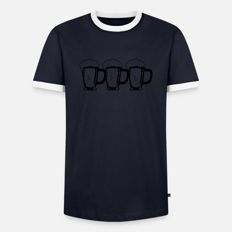 Biergläser - Männer Kontrast-T-Shirt - Navy/Weiß 