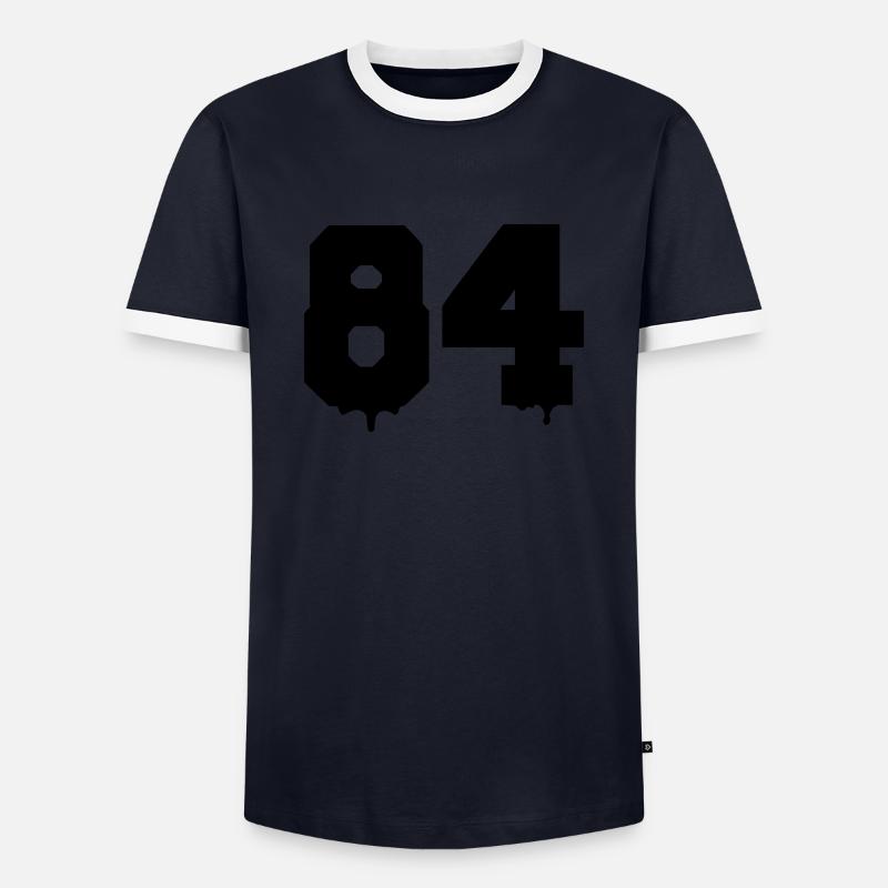 84 - Männer Kontrast-T-Shirt - Navy/Weiß 