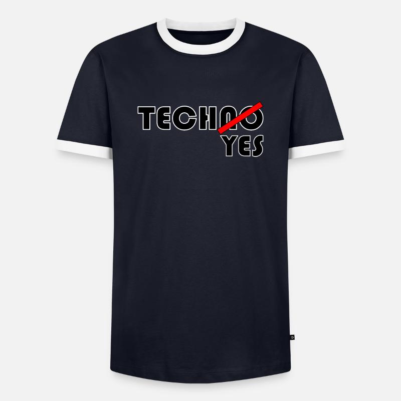 TechNO?YES! - Männer Kontrast-T-Shirt - Navy/Weiß 