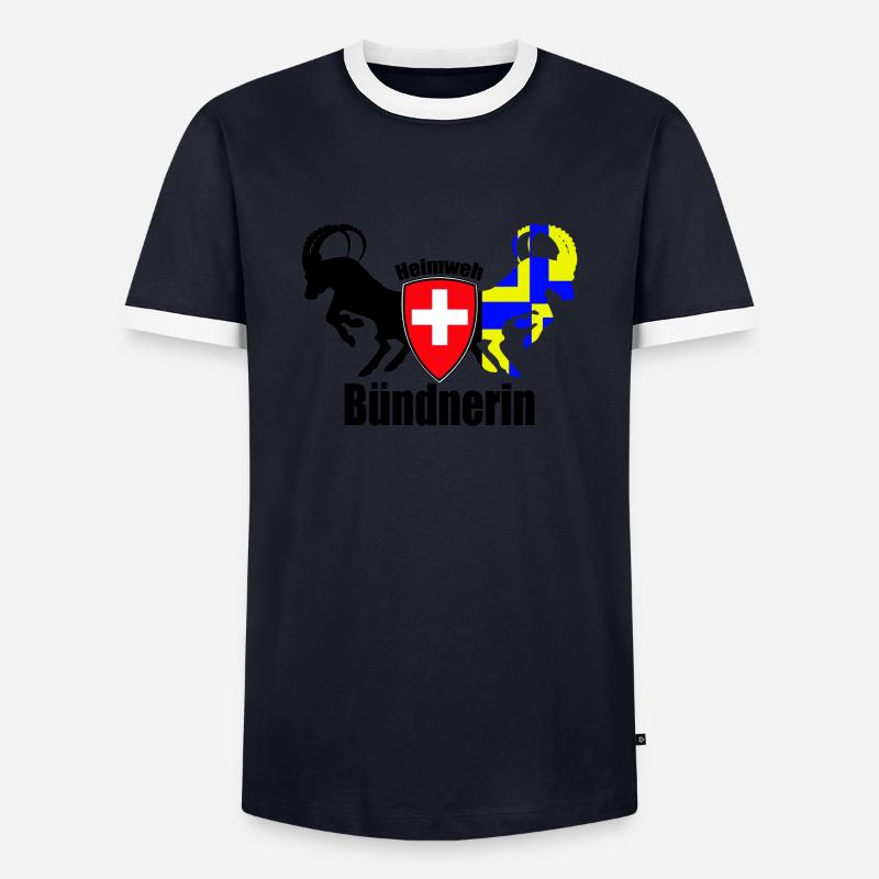 homesick from Grisons - Men's Ringer Shirt - navy/white