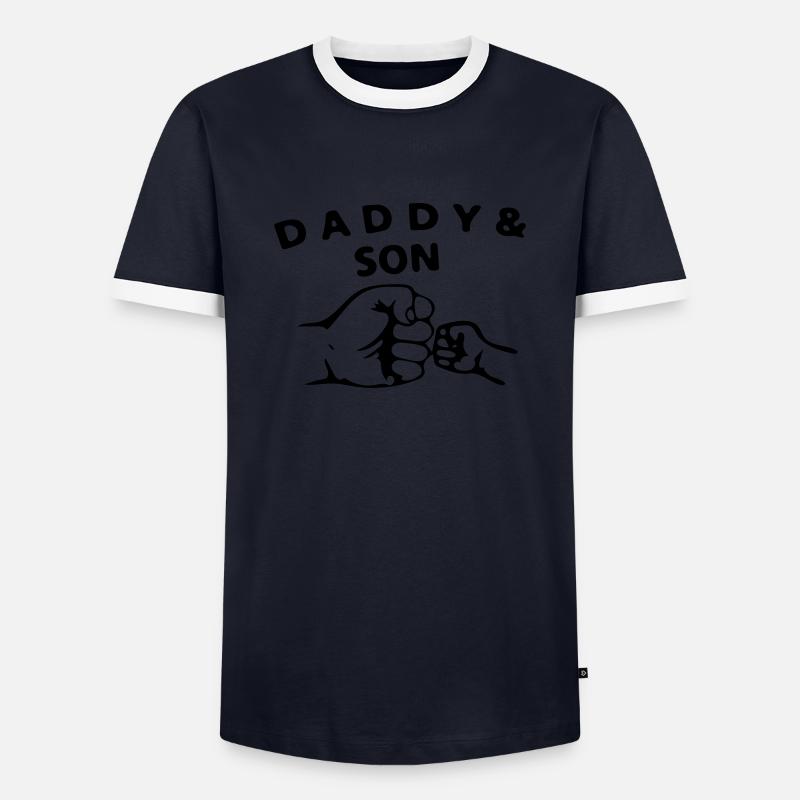 daddy son - Men's Ringer Shirt - navy/white 