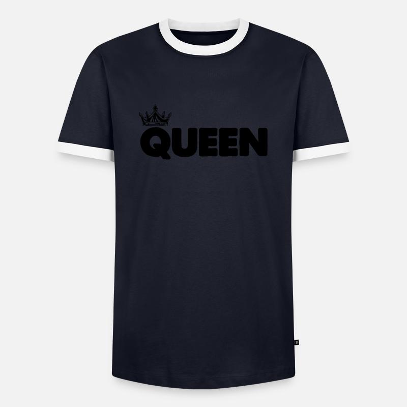 queen - Männer Kontrast-T-Shirt - Navy/Weiß