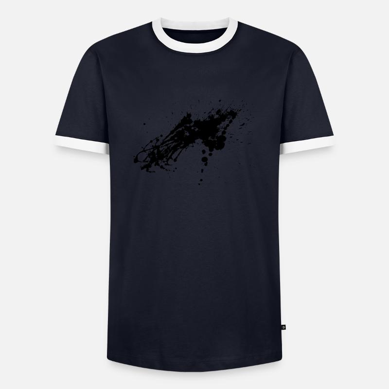 Splatter 2 - Männer Kontrast-T-Shirt - Navy/Weiß 