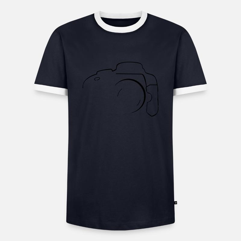 Fotograf - Männer Kontrast-T-Shirt - Navy/Weiß 