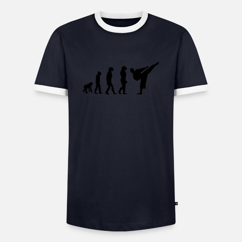 karate evolution - Men's Ringer Shirt - navy/white