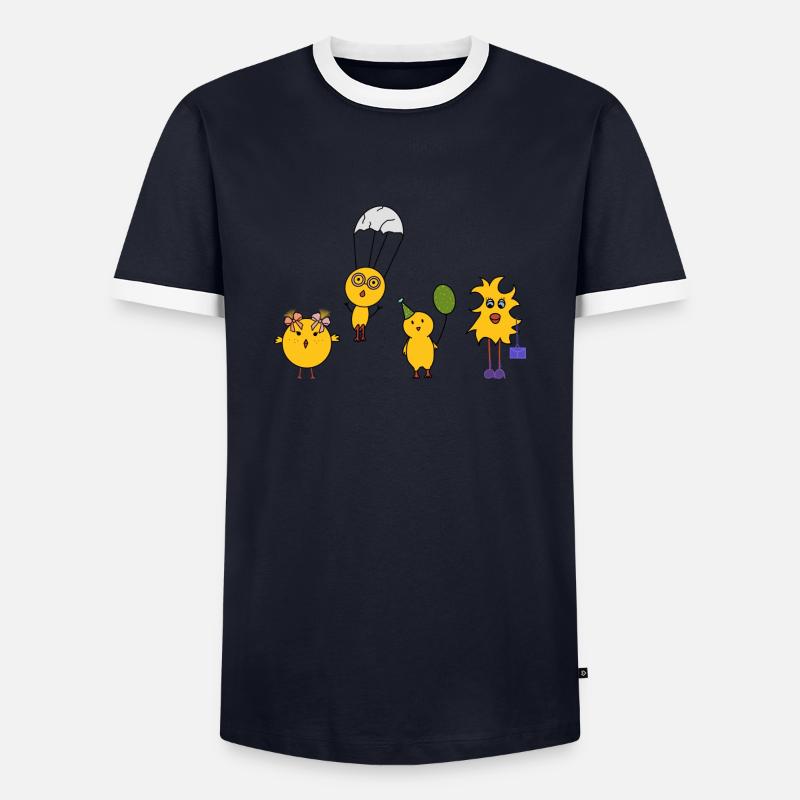 Easter chicks - Men's Ringer Shirt - navy/white 