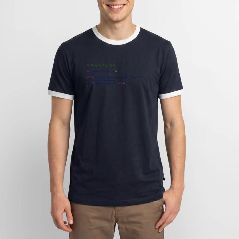Programmation code logique compte de moutons T-shirt contrasté Homme