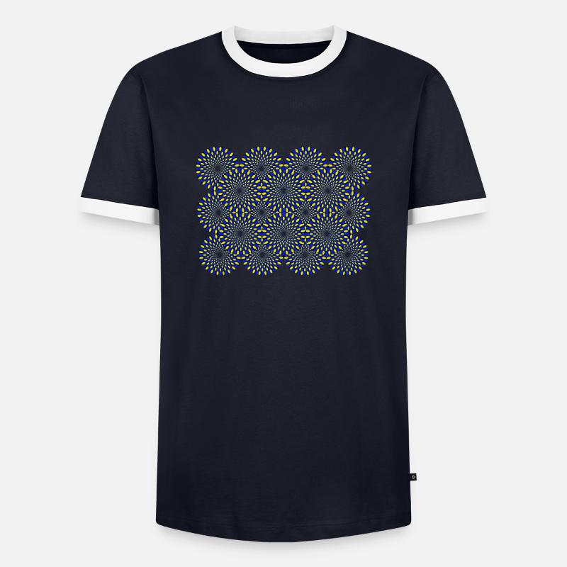 Optical illusion Optical illusion Psychedelic - Men's Ringer Shirt - navy/white 