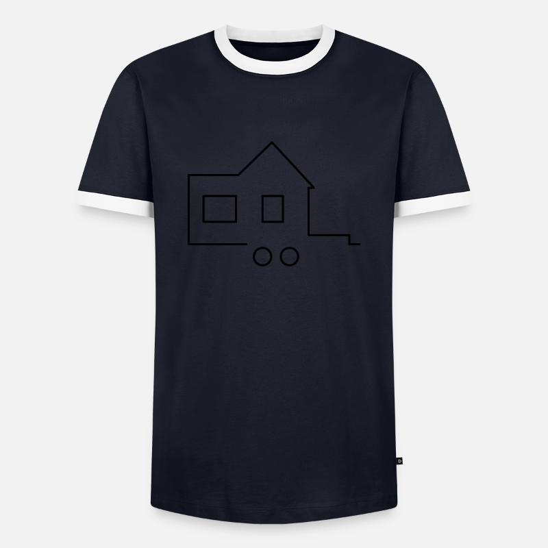 Tiny house - Men's Ringer Shirt - navy/white 