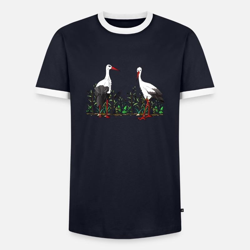 Storks - Men's Ringer Shirt - navy/white
