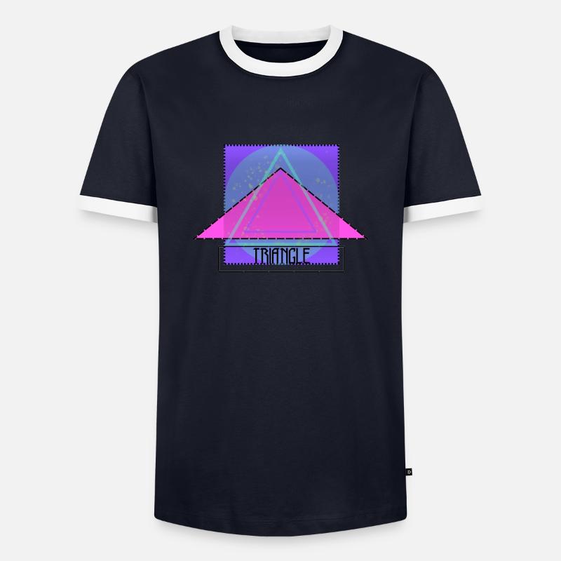 TRIANGLE - Männer Kontrast-T-Shirt - Navy/Weiß 