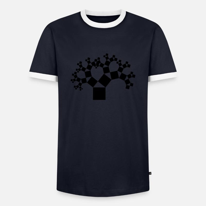 Pythagorasbaum schwarz - Männer Kontrast-T-Shirt - Navy/Weiß 