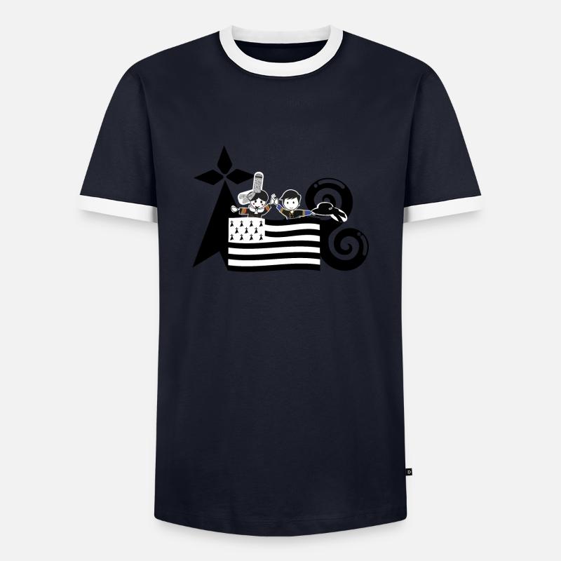 Brittany set - Men's Ringer Shirt - navy/white 