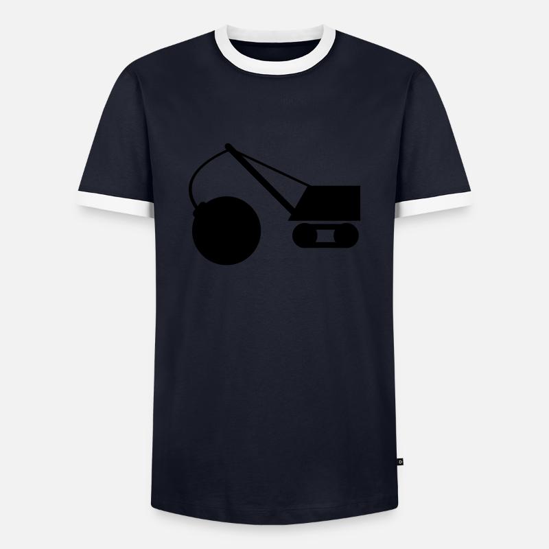 abrissbirne_1c - Men's Ringer Shirt - navy/white 