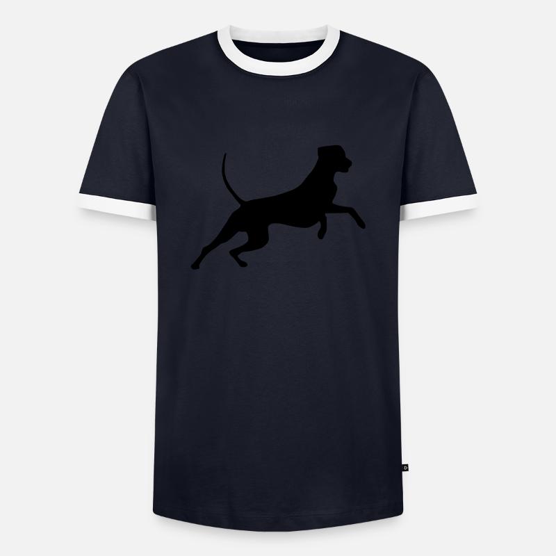 rhodesian_ridgeback_cb - Men's Ringer Shirt - navy/white
