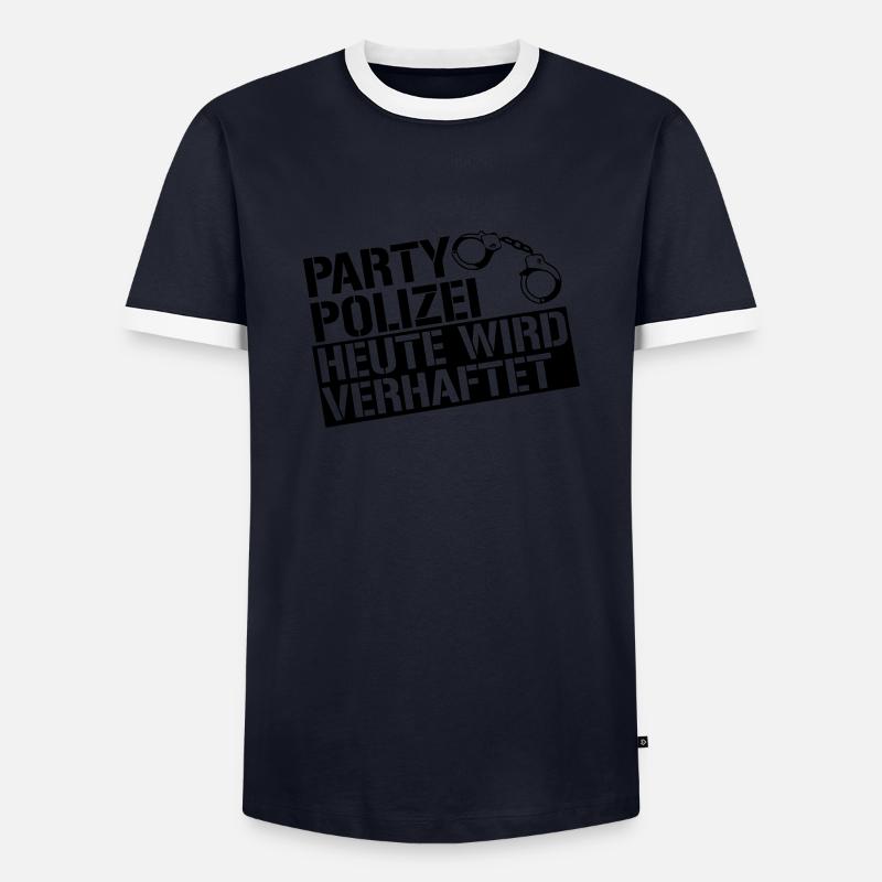 Party Polizei heute wird verhaftet - Männer Kontrast-T-Shirt - Navy/Weiß 