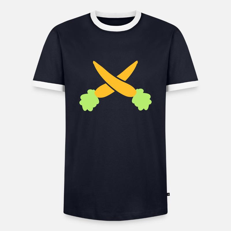 karotten - Männer Kontrast-T-Shirt - Navy/Weiß