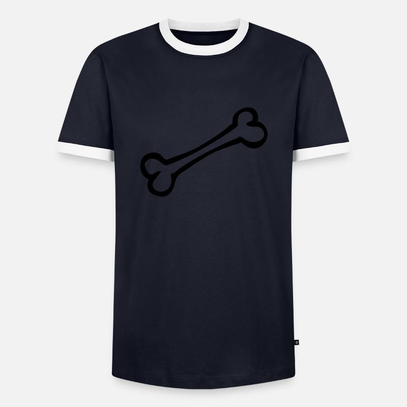 bone_r1 - Men's Ringer Shirt - navy/white 
