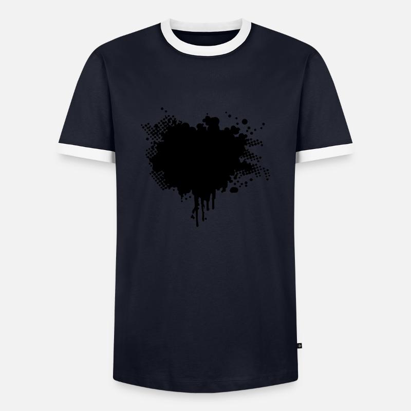 splatter - Männer Kontrast-T-Shirt - Navy/Weiß 