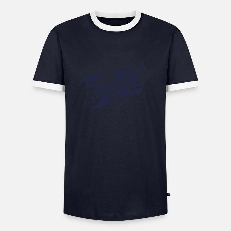 Evolution - Männer Kontrast-T-Shirt - Navy/Weiß
