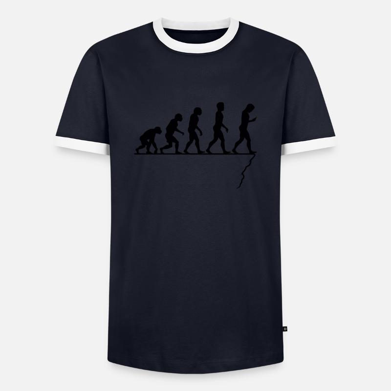Evolution der Menschheit - Männer Kontrast-T-Shirt - Navy/Weiß 