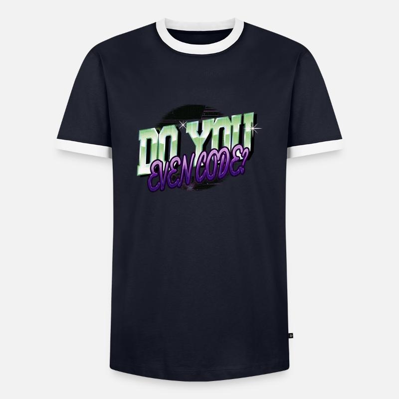 informatics computer language - Men's Ringer Shirt - navy/white 