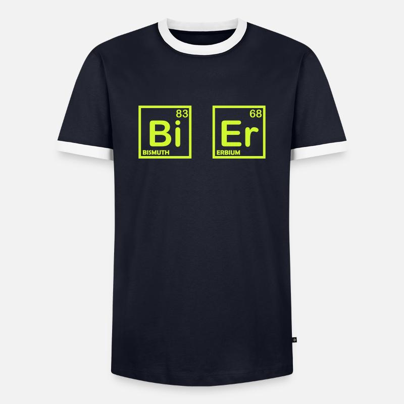 bier formel - Männer Kontrast-T-Shirt - Navy/Weiß 