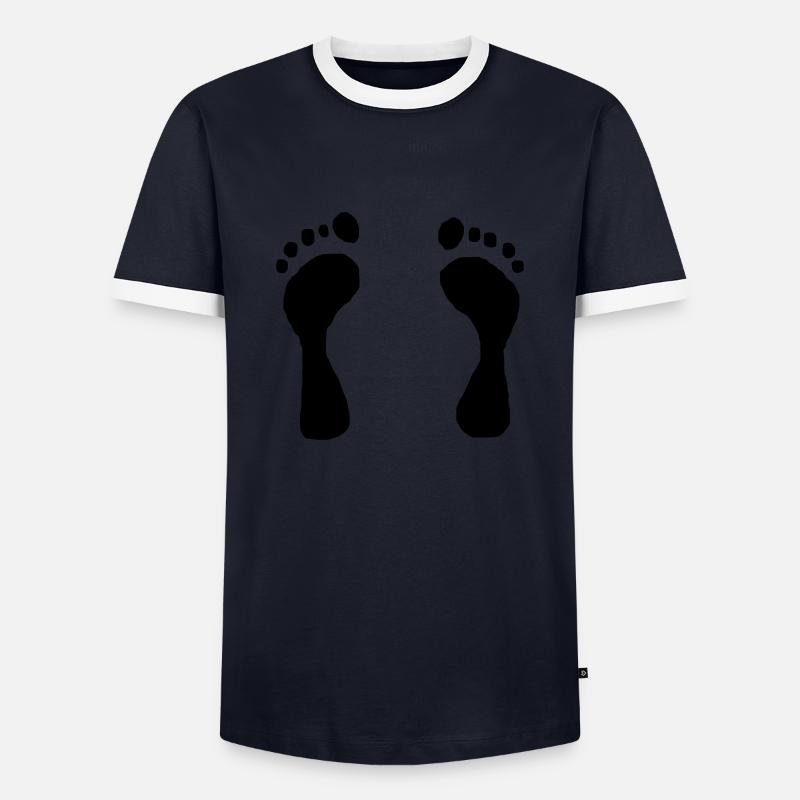 * Footprints * - Men's Ringer Shirt - navy/white 