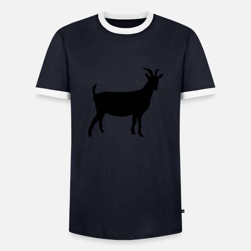 ziege - Männer Kontrast-T-Shirt - Navy/Weiß 