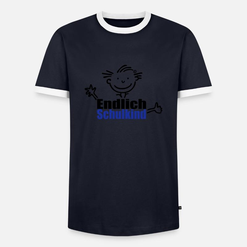 Junge: Endlich Schulkind - Männer Kontrast-T-Shirt - Navy/Weiß 