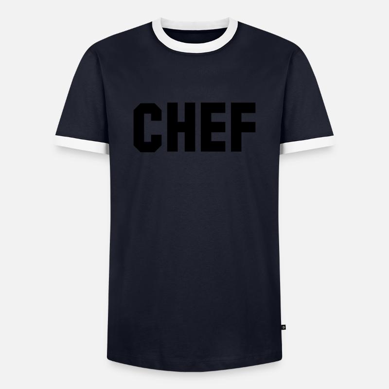 chef - Männer Kontrast-T-Shirt - Navy/Weiß 