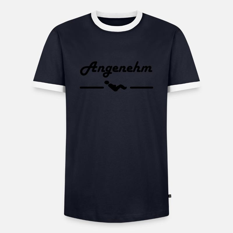 Angenehm - Männer Kontrast-T-Shirt - Navy/Weiß 
