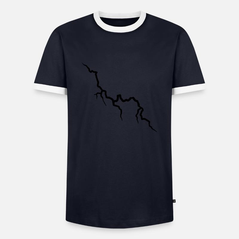 blitz_lightning - Männer Kontrast-T-Shirt - Navy/Weiß 