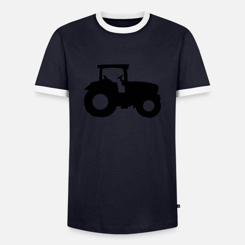 traktor1 - Männer Kontrast-T-Shirt - Navy/Weiß 
