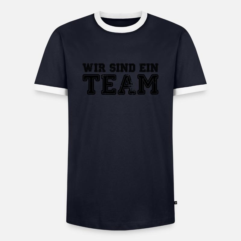 wir_sind_ein_team - Männer Kontrast-T-Shirt - Navy/Weiß 