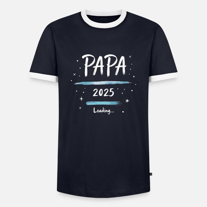 Papa 2025 Loading - Men's Ringer Shirt - navy/white