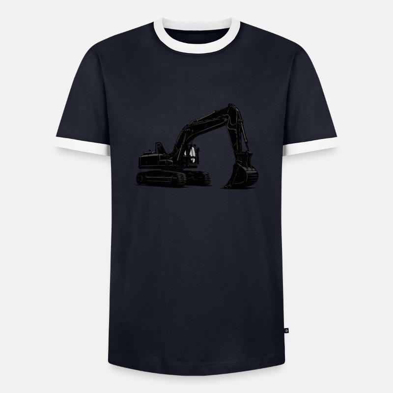 bagger - Männer Kontrast-T-Shirt - Navy/Weiß 