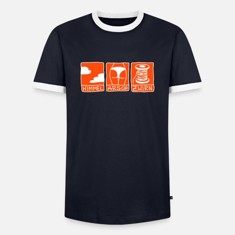 heaven, ass and thread - Men's Ringer Shirt - navy/white