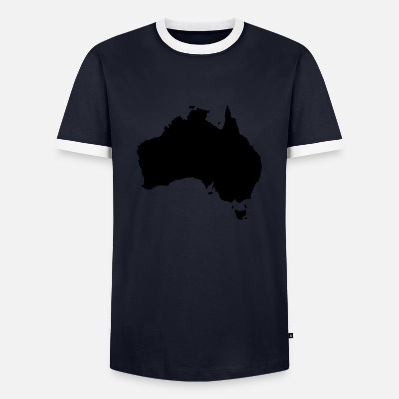 australia map - Männer Kontrast-T-Shirt - Navy/Weiß 