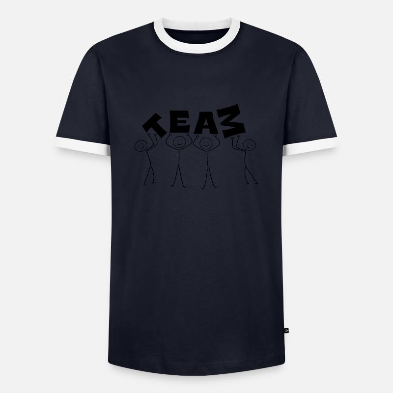 team - Men's Ringer Shirt - navy/white