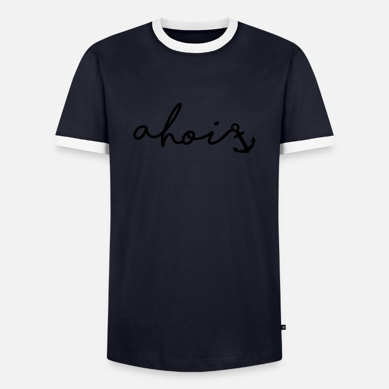 Ahoy - Men's Ringer Shirt - navy/white 