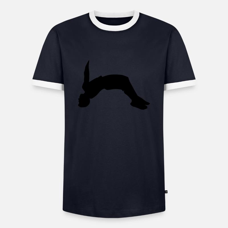 Backflip - Männer Kontrast-T-Shirt - Navy/Weiß