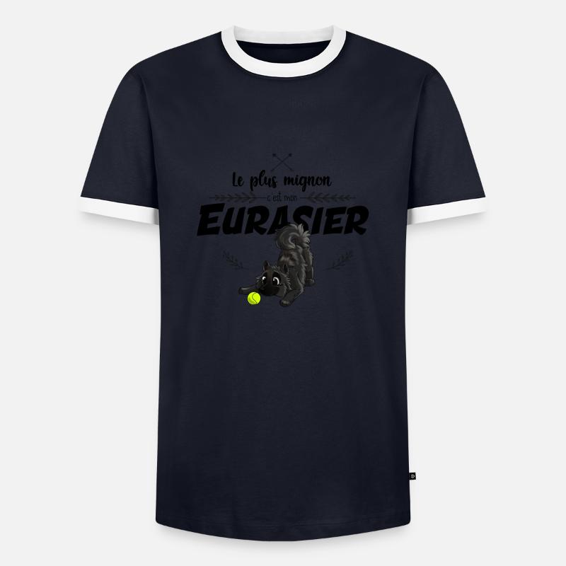 Der süßeste Eurasier - Männer Kontrast-T-Shirt - Navy/Weiß 