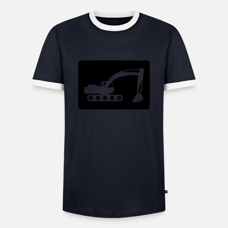 bagger - Männer Kontrast-T-Shirt - Navy/Weiß 