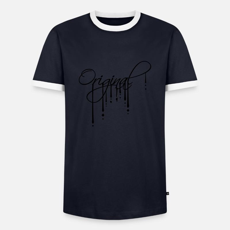 Logo Graffiti Original - Männer Kontrast-T-Shirt - Navy/Weiß