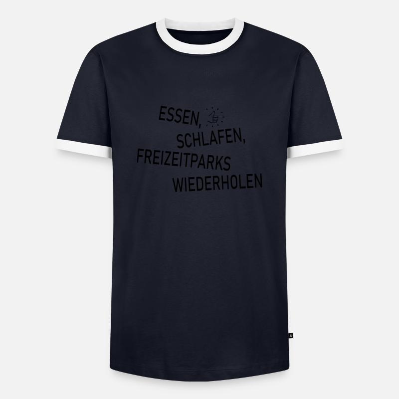 Rollercoaster Achterbahn - Männer Kontrast-T-Shirt - Navy/Weiß