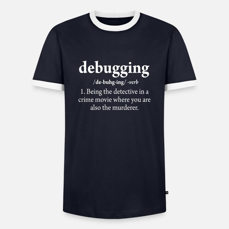 Debuggen von Definitionscode-Softwareentwickler - Männer Kontrast-T-Shirt - Navy/Weiß 