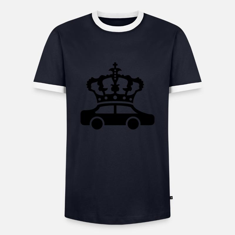 Auto Krone Logo - Männer Kontrast-T-Shirt - Navy/Weiß 